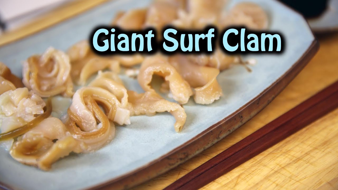 How To Slice Giant Surf Clam for Sashimi