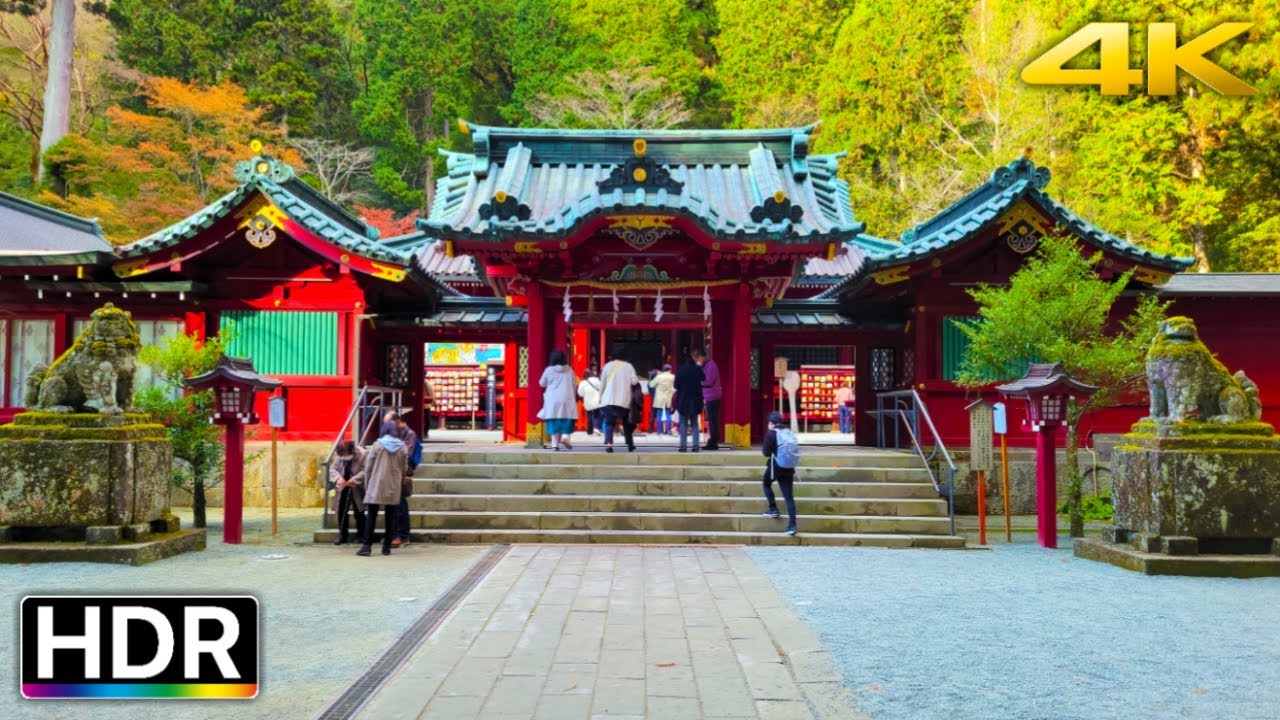 Hakone Shrine in Japan Virtual Walk 4K HDR (箱根神社散歩)