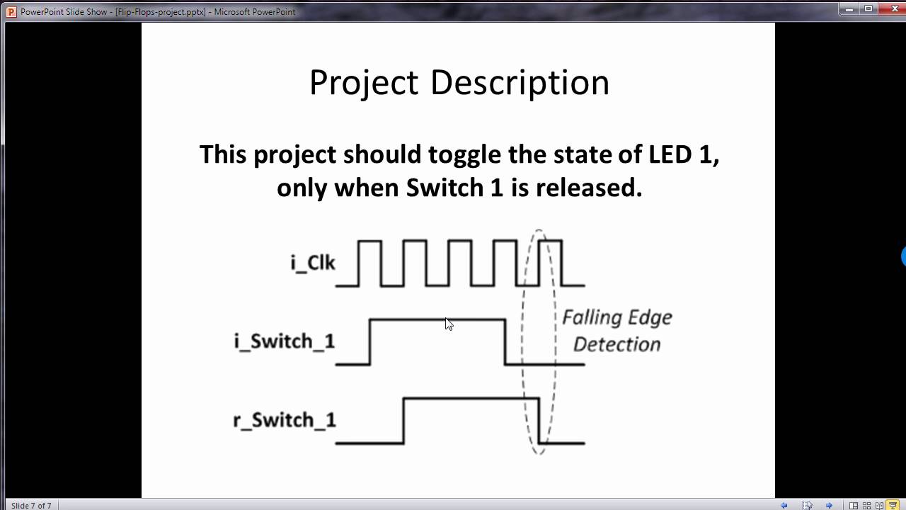 Nandland Go Board Project 3 - The Flip-Flop (AKA Register)