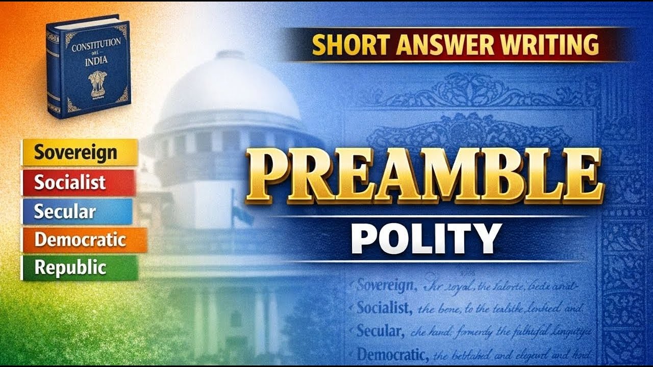 Preamble of Indian Constitution | Short Answer Writing Practice | Indian Polity for UPSC/UPPCS
