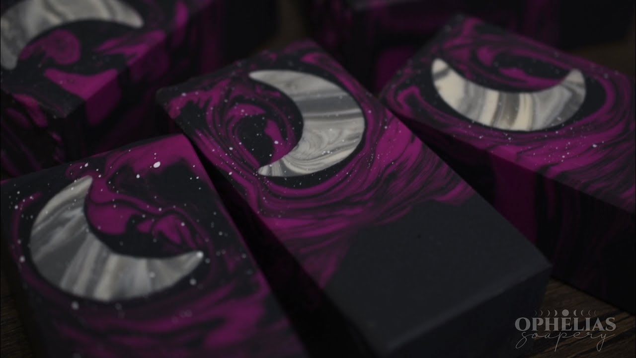 Midsummer Night Cold Process Moon Embed Soapmaking with a cookie cutter