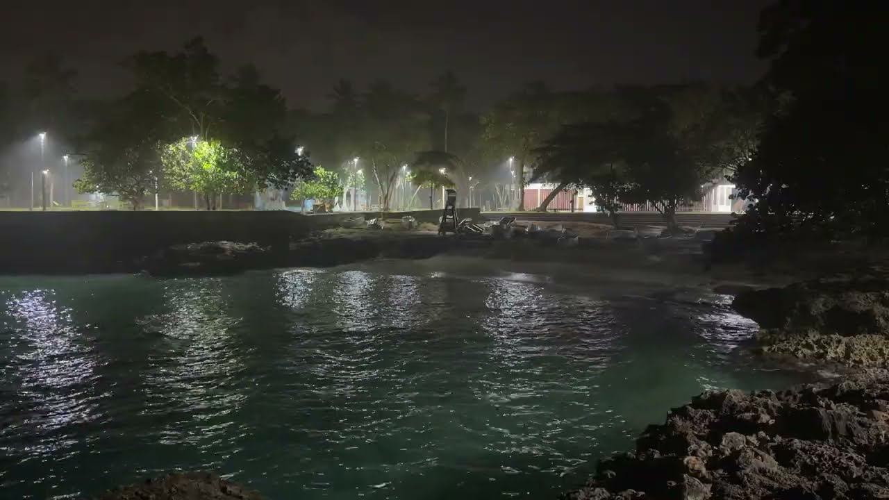 Caribbean Ocean Waves at 4AM 🌙✈️ | Near Las Americas Airport | 10 Hours of Peace