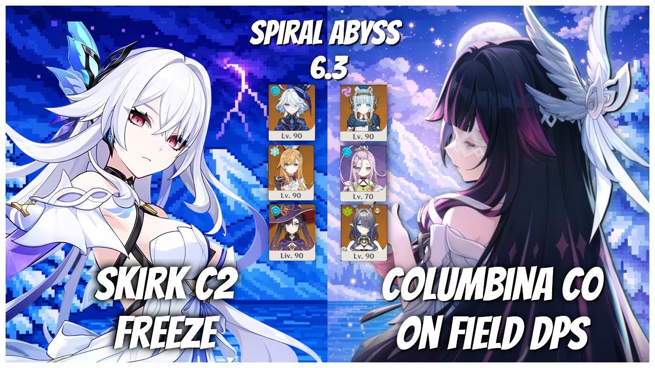 New Spiral Abyss 6.3 | Skirk C2 Freeze & Columbina C0 On Field DPS | Genshin Impact