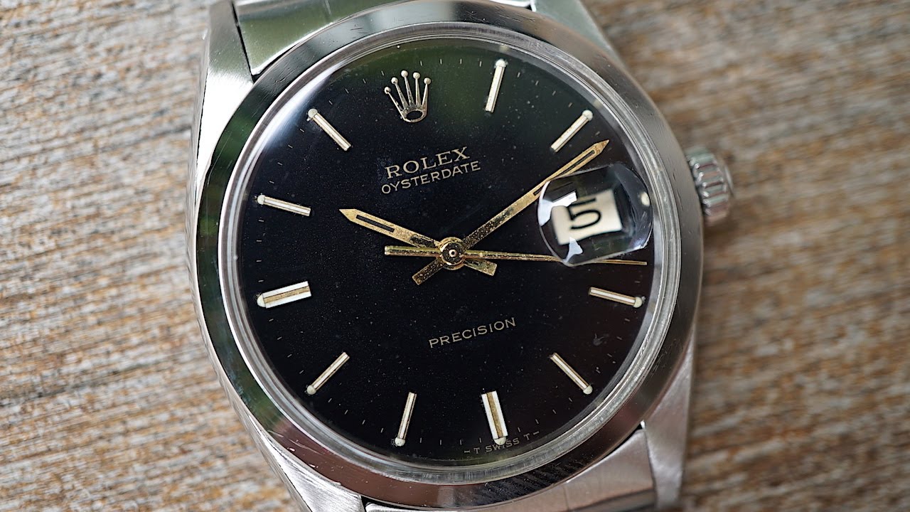 Rolex Oysterdate Precision ref 6694 - black gilt dial - cal 1225 from 1967