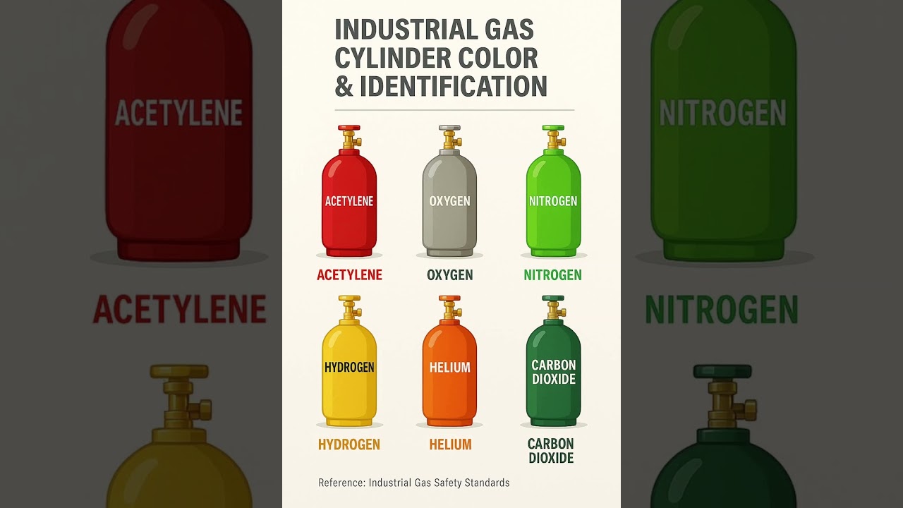 Gas Cylinder Color Codes | Identify Gas by Color! #trending #shorts #viral #electrical