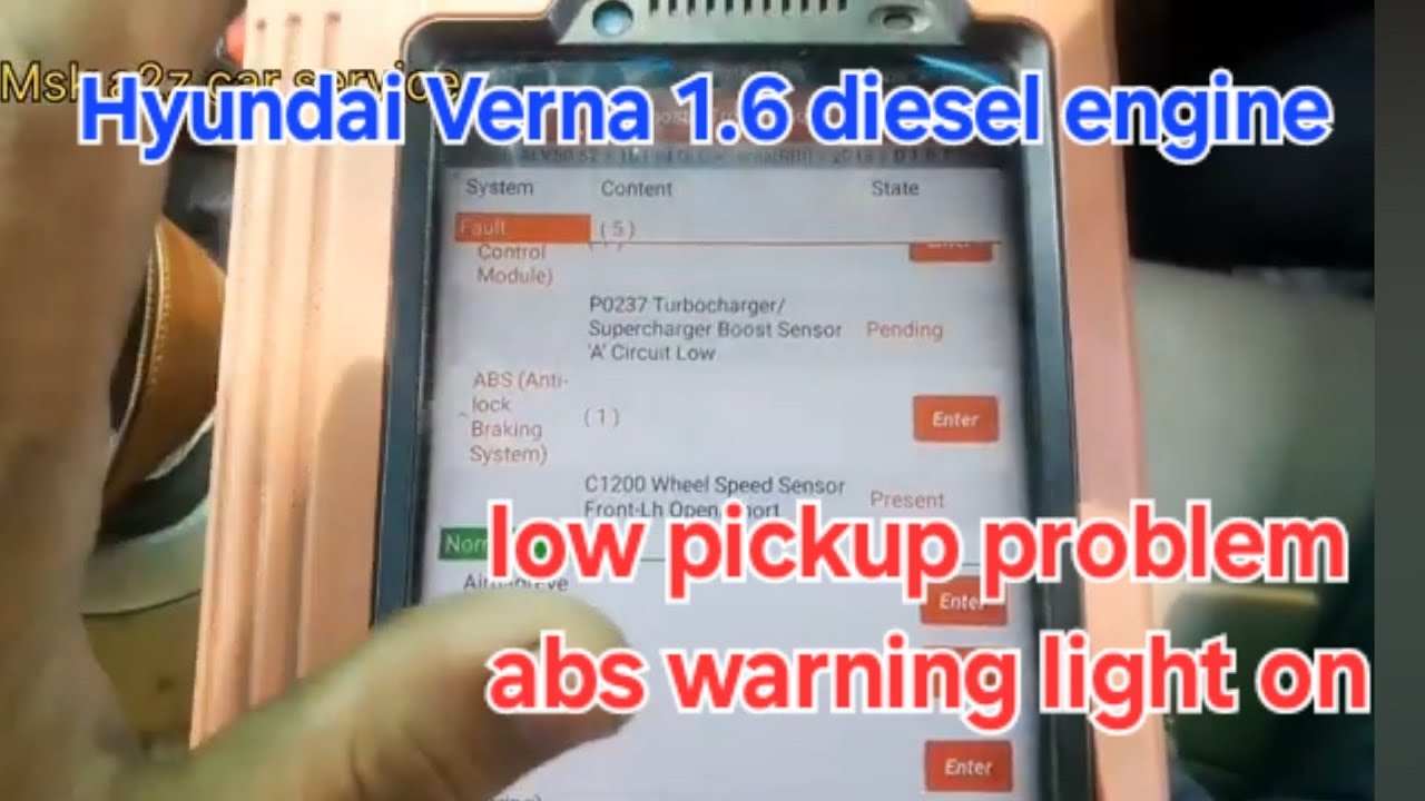 P0237 turbocharger/super charger boost sensor A circuit low/ Hyundai Verna / Car pickup problem
