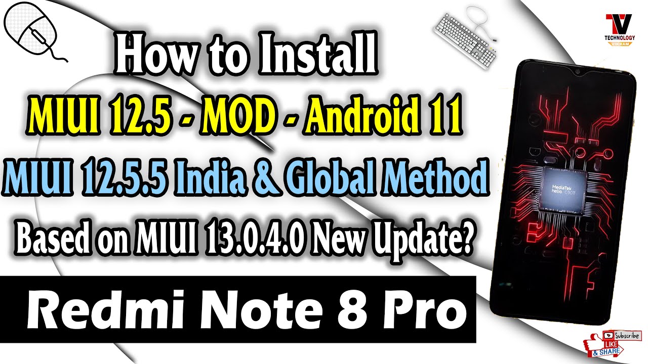 Redmi Note 8 Pro: Как установить MIUI v12.5 MOD (MIUI 13.0.4.0) Android 11: Лучший способ установ...