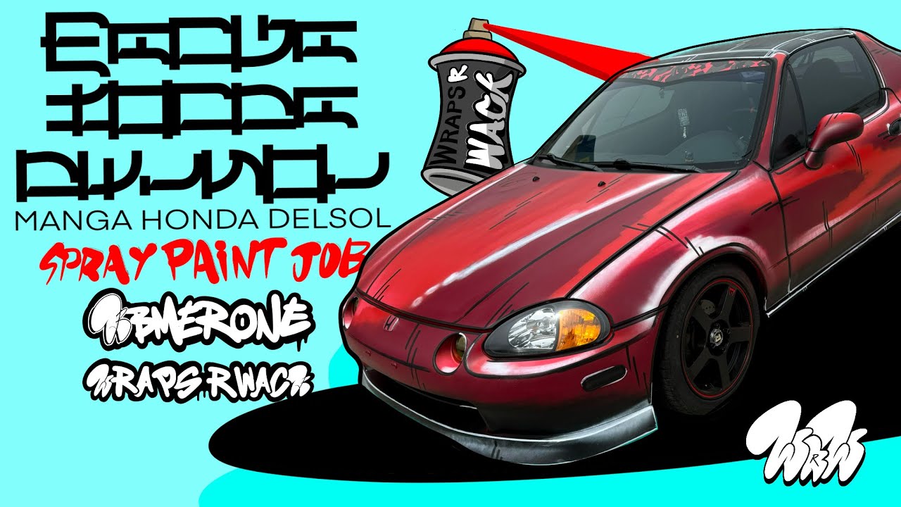 Manga Cartoon Honda Del Sol Spray Paint Job