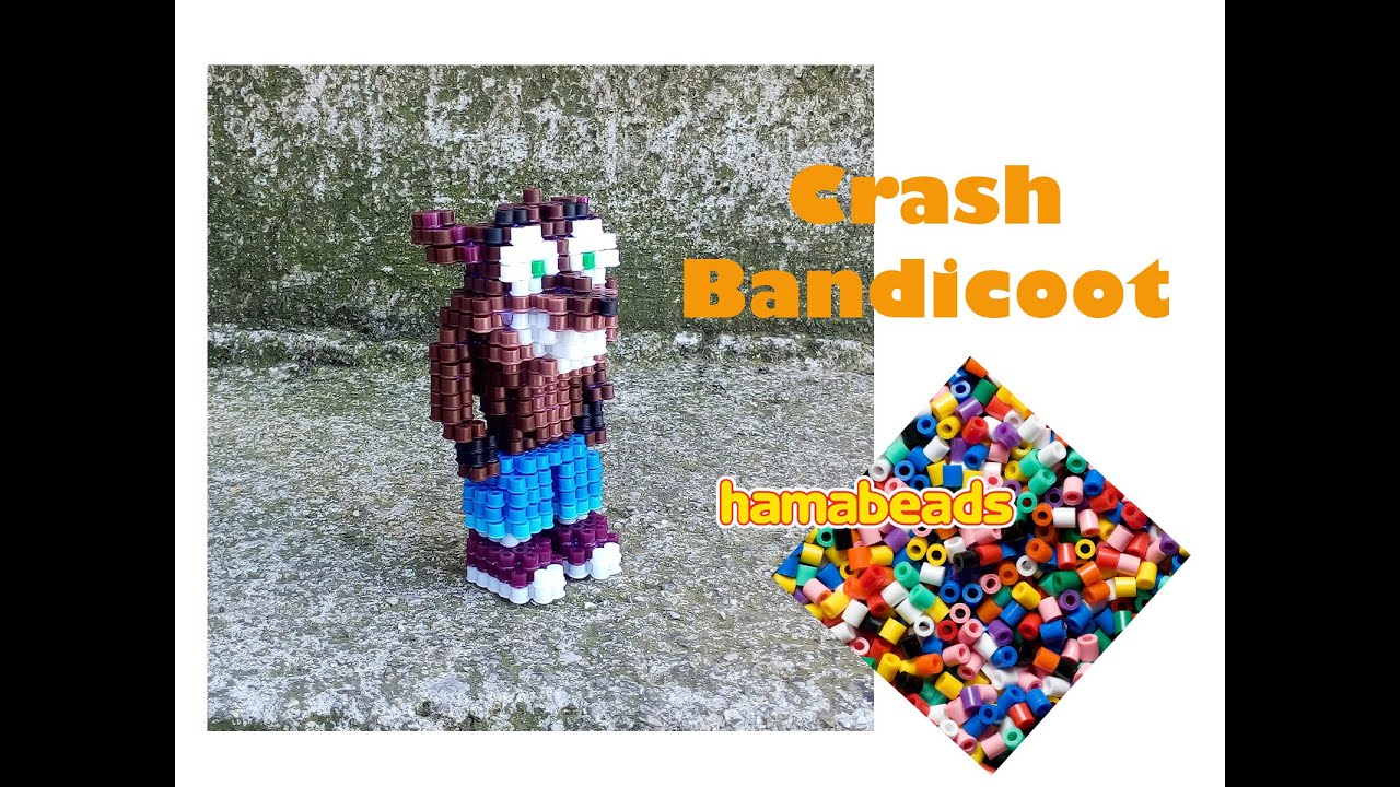 3D perler beads hama beads nabbi beads Crash Bandicoot assembly