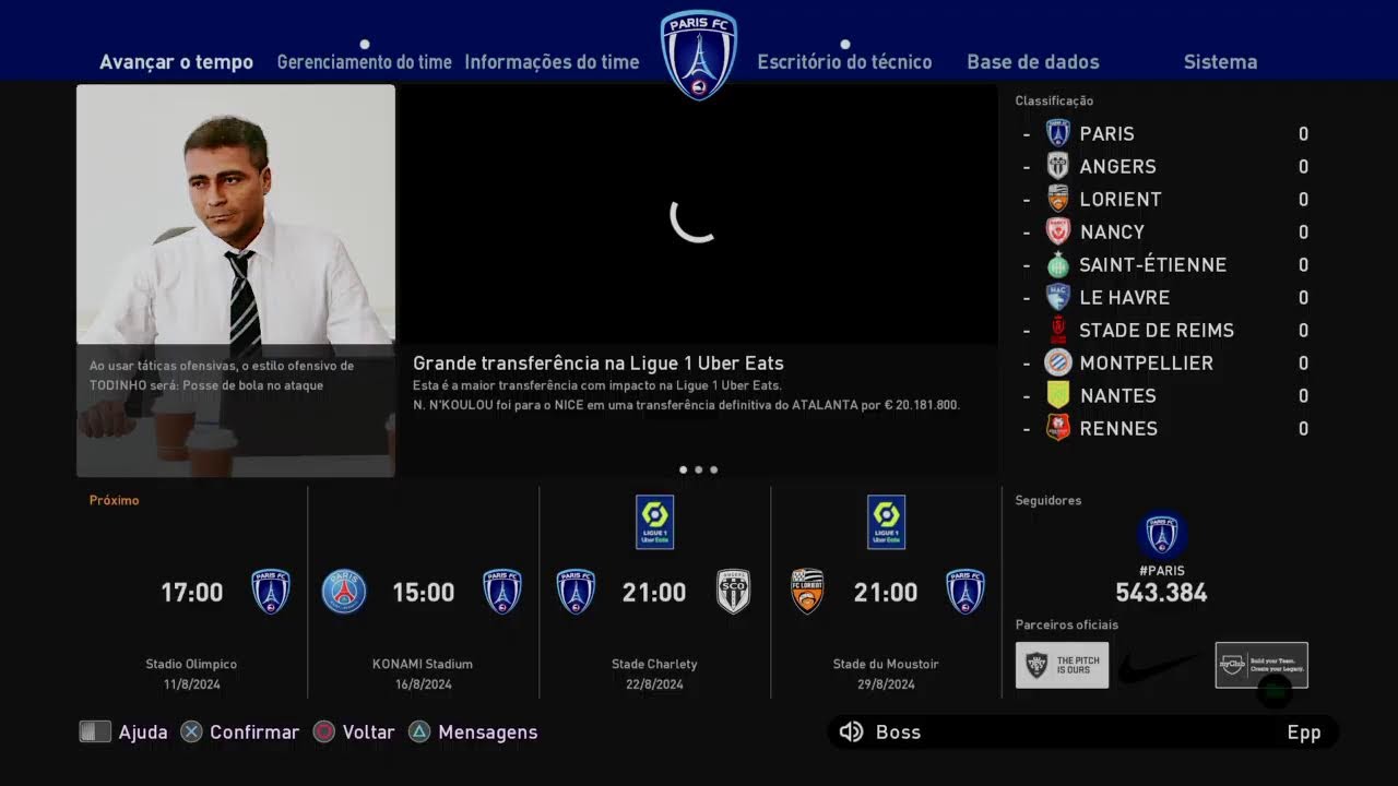 Master liga com Paris FC ep 33 - PES 2021 (PS4)