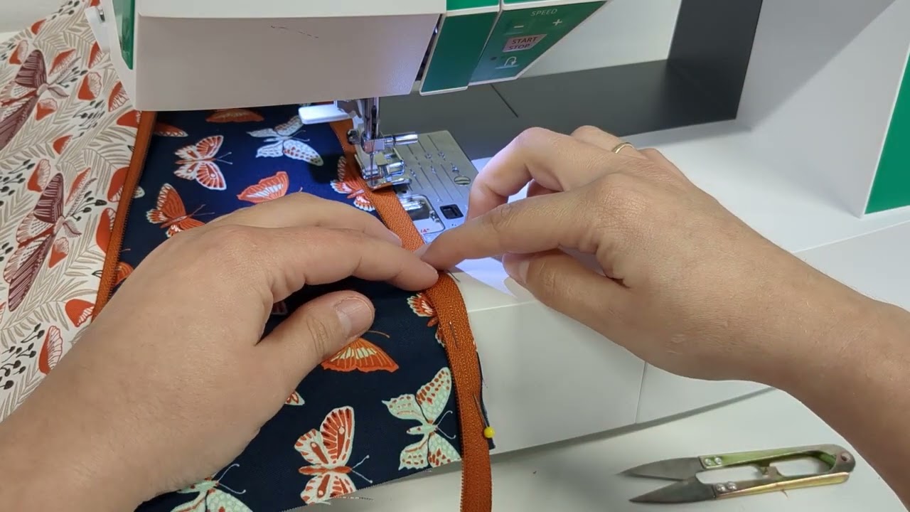 How to sew one side of the zipper on a zipper bag/pouch.