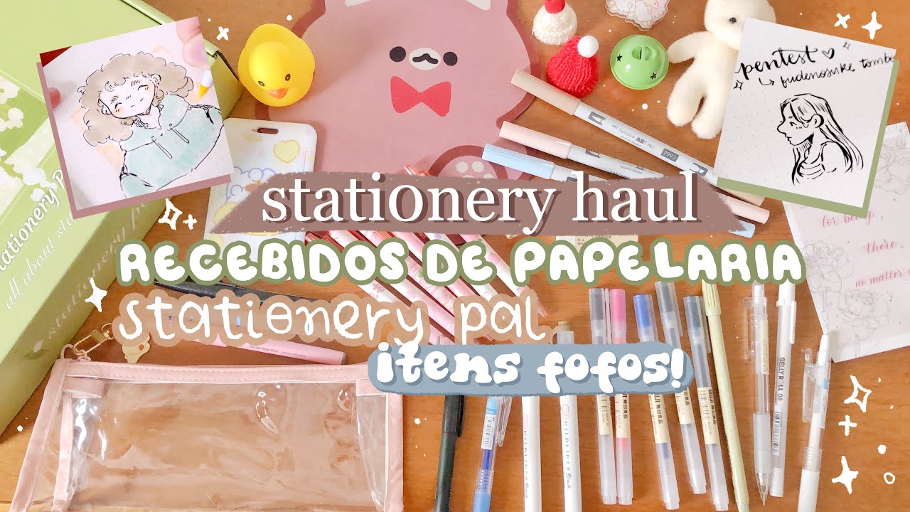 📦💌 recebidos SUPER FOFOS de papelaria! // stationery pal ☆ + testando tudo! 🧸🖍