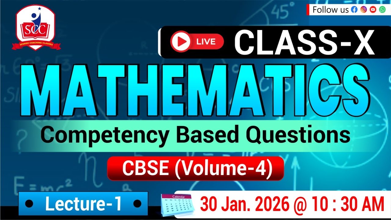 Competency Based Questions Class 10 Maths | LIVE Class | CBSE Volume 4 | L-1