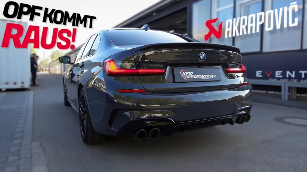 OPF RAUS + die brandneue AKRAPOVIC SLIPON TITAN Abgasanlage passend für BMW M340i G20 G21 B58