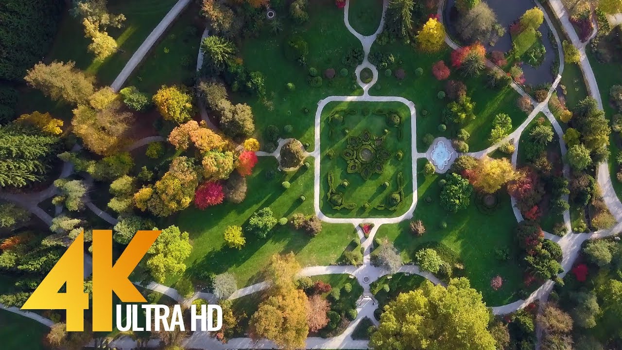 4K Ultra HD Ботанический парк | Релакс видео с музыкой - Arboretum Volčji Potok, Словения