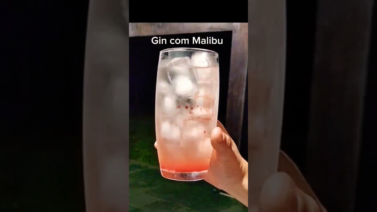 Drink com GIN e MALIBU #drinks #bebidas #gin #receitasdedrinks #malibu #destilados #drink #drinque