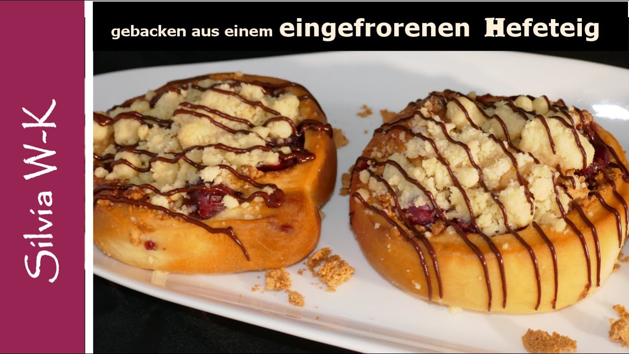 Kirschstreusel-Schnecken / Schnecken / Teilchen / Hefeteig / Kleingeb&auml;ck