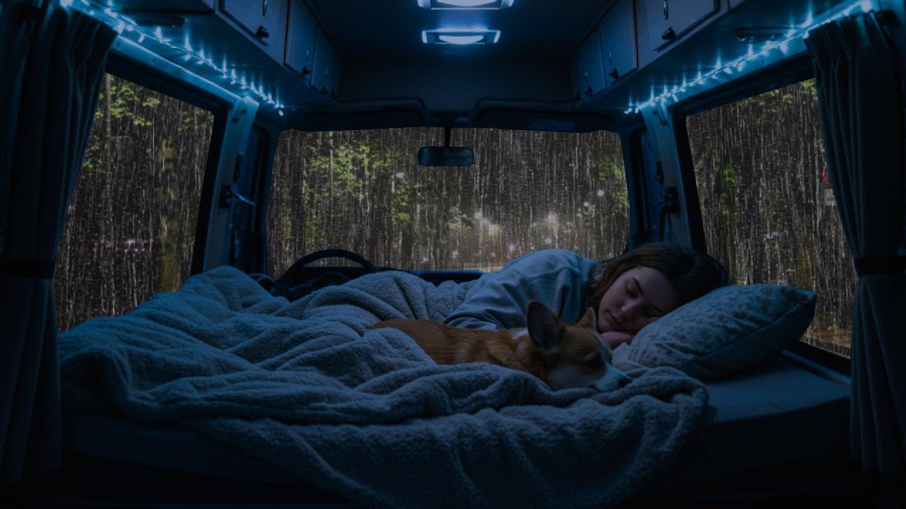 Relaxing Rain & Thunder on Cozy Car ⛈ Deep Sleep ASMR,Peaceful Night Ambience & Stress Relief Sounds