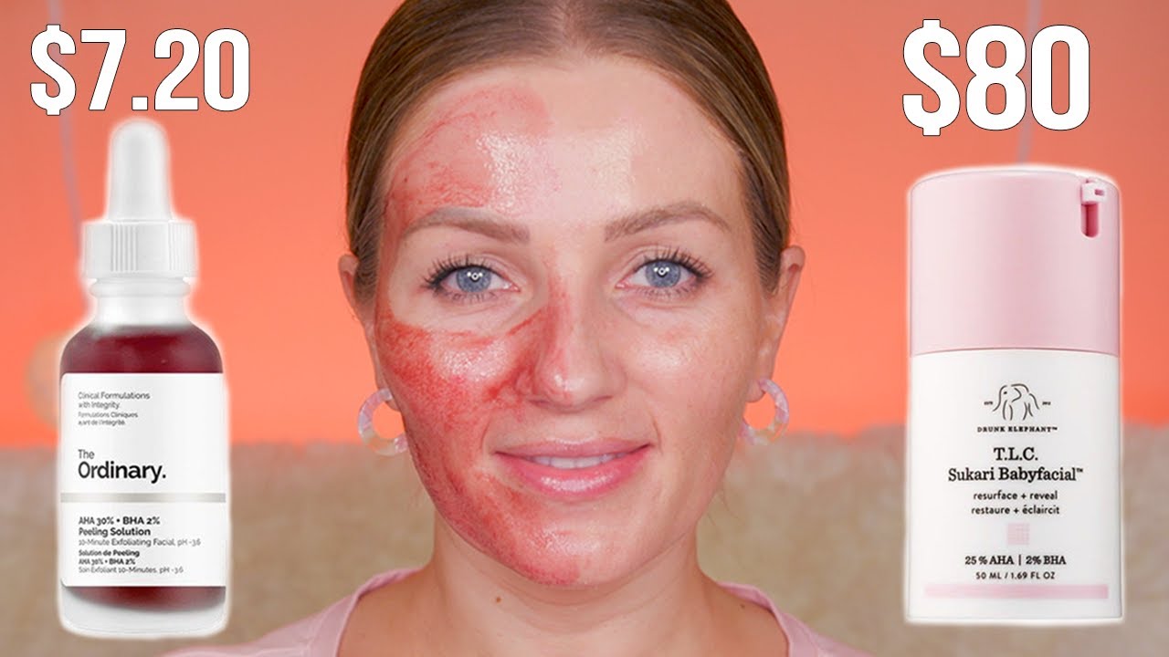 Drunk Elephant Babyfacial vs The Ordinary AHA Peeling Solution