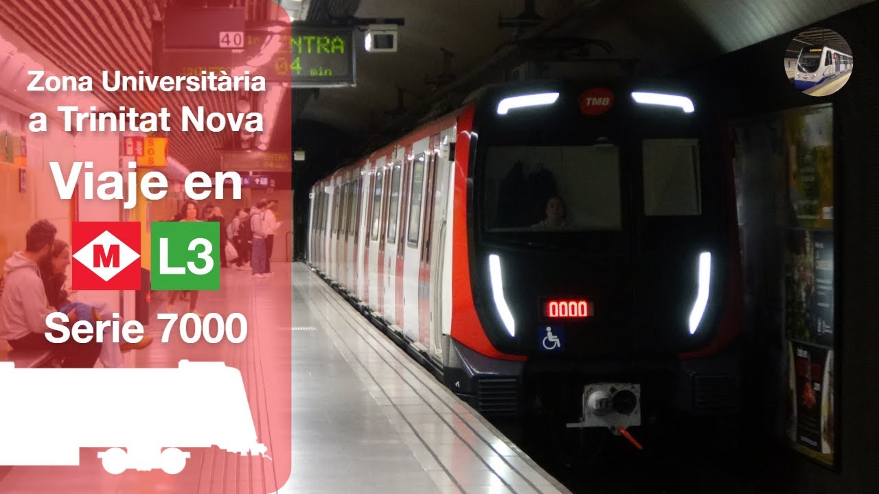 Viajando en la línea 3 de Metro de Barcelona | Zona Universitària - Trinitat Nova