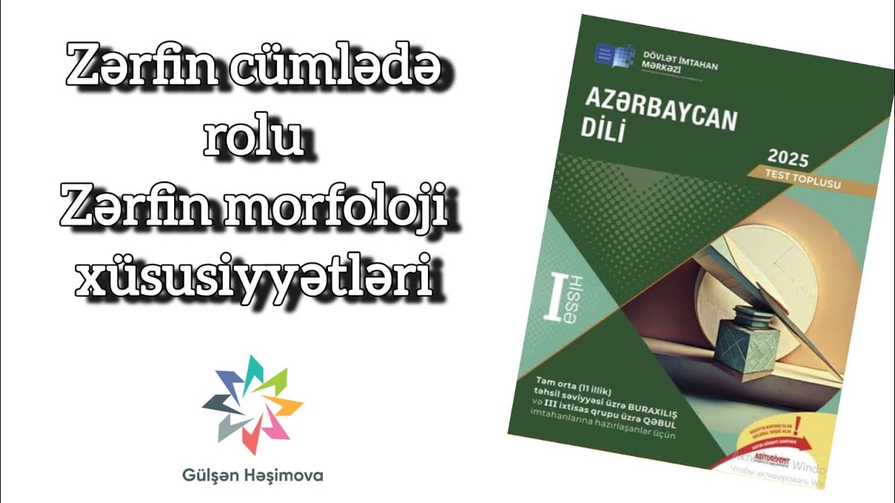 DİM yeni test toplusu/Azərbaycan dili.Zərfin cümlədə rolu, zərfin morfoloji xüsusiyyətləri 2025