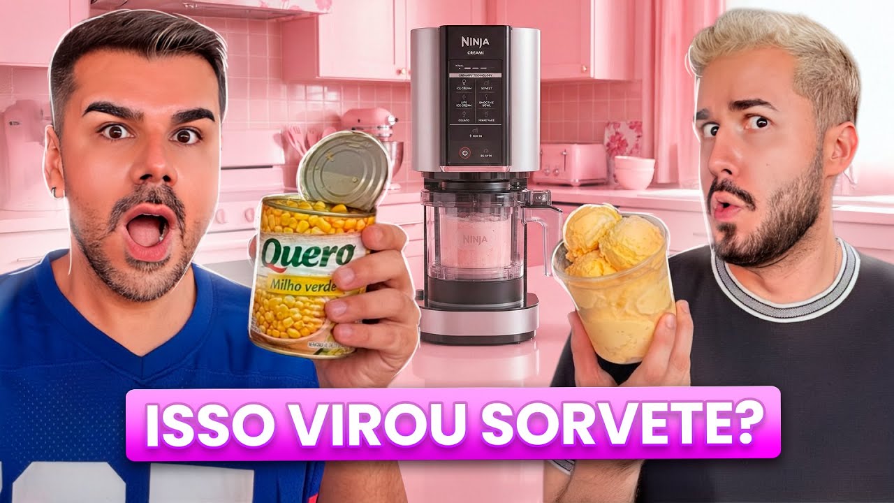 TENTANDO FAZER SORVETE DE MILHO ENLATADO NA MÁQUINA QUE TRANSFORMA TUDO EM SORVETE! - Titi Fabri