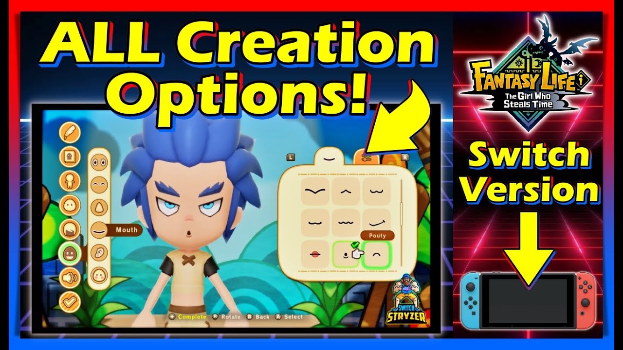 FANTASY LIFE i The Girl Who Steals Time All Creation Options on Switch!