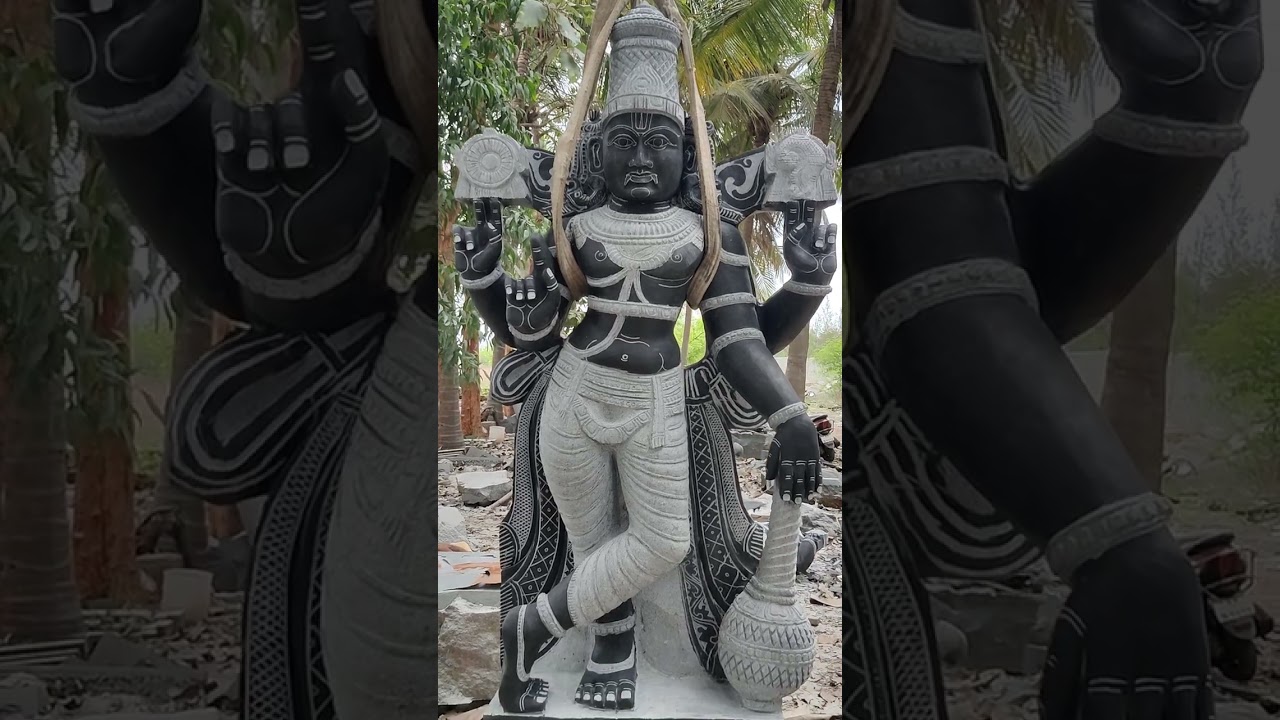 Granite Stone Work-Vishnu Dwarapalaka 8ft Statue(Shipping to USA)#GS Creative Design-Mamallapuram