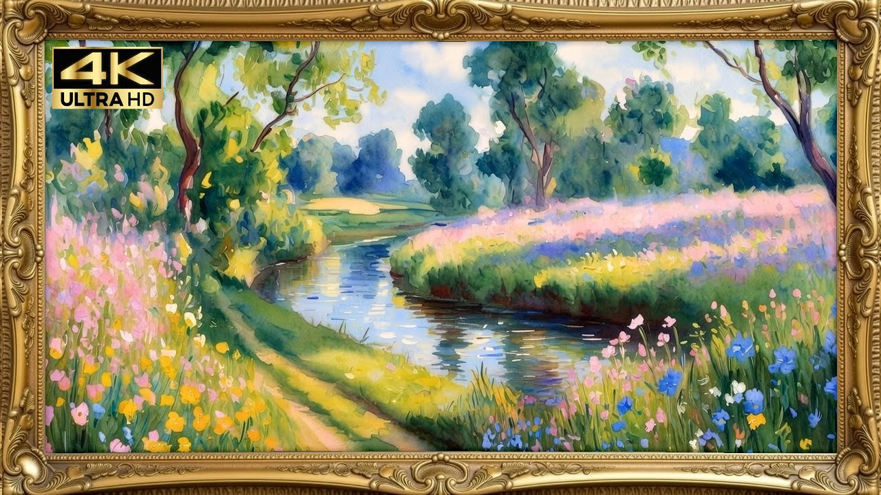 Beautiful Meadow Oil Painting | 2 Hours of Timeless TV Wallpaper No Sound