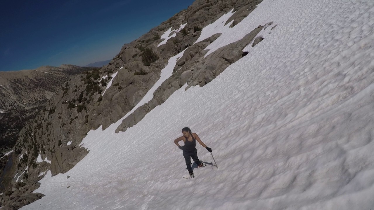 hiking down mountains in Sierra Nevada's from glacier to Sam Mack meadow 4