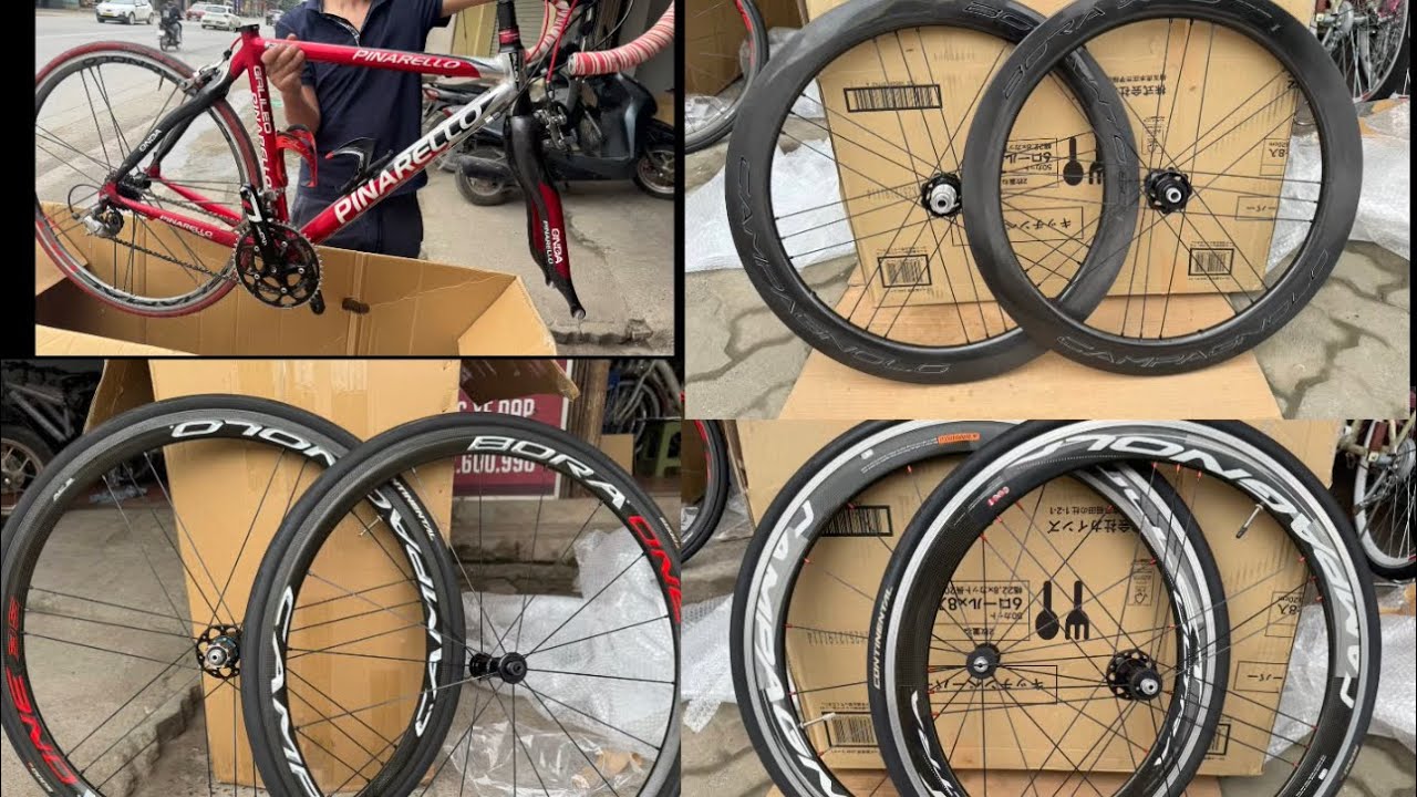 1/3-KHUI THÙNG XE PINARELLO VAF 3 CẶP VÀNH CAMPAGNOLO QUÁ ĐẸP 