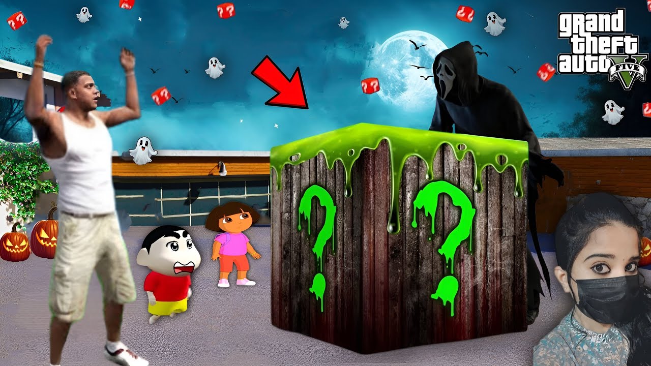 Franklin Shinchan & Dora Opens Halloween Mystery Box - GTA5 #141