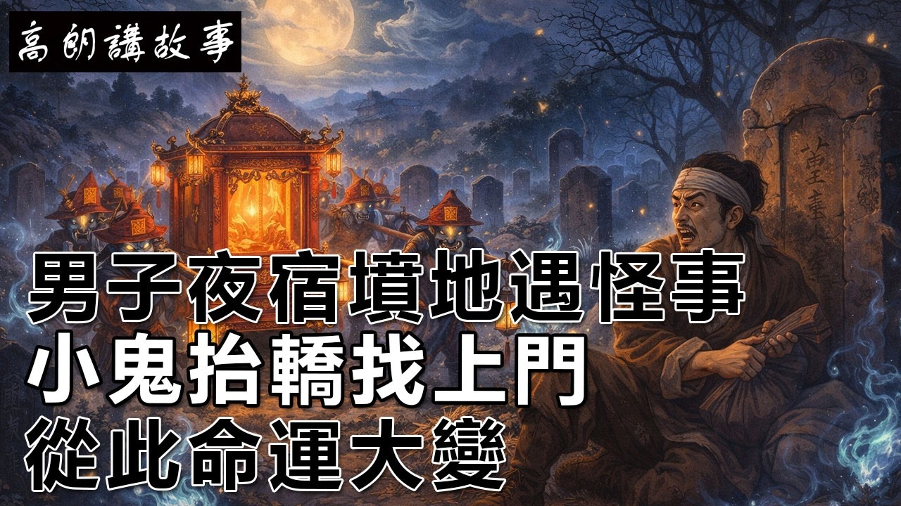 民間故事：男子夜宿墳地遇怪事，小鬼抬轎找上門，從此命運大變｜高朗講故事