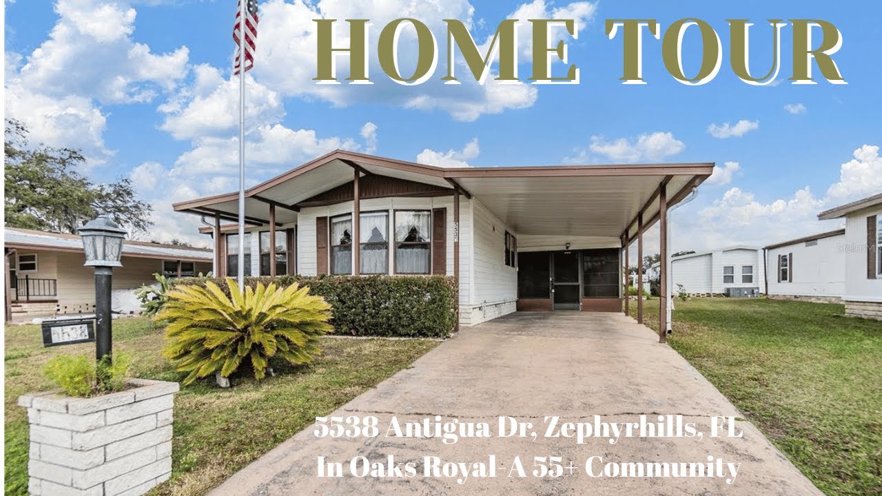 Home for Sale:  AFFORDABLE home 55+ Oaks Royal  | Zephyrhills, FL | Pet Friendly | LOW Annual fee!!