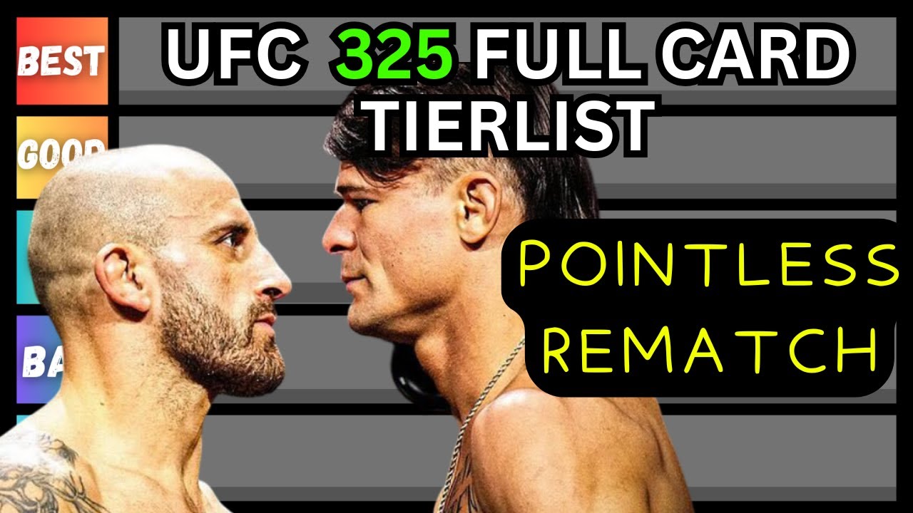 UFC 325 Volkanovski vs Lopes 2 Full Card Tier List