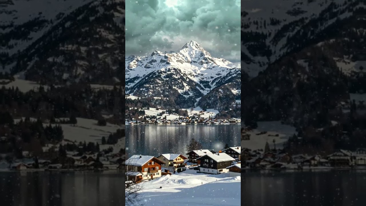 Winter Magic in Interlaken: Experience the Enchanting Lakeside Retreat of Lake Brienz 4k 