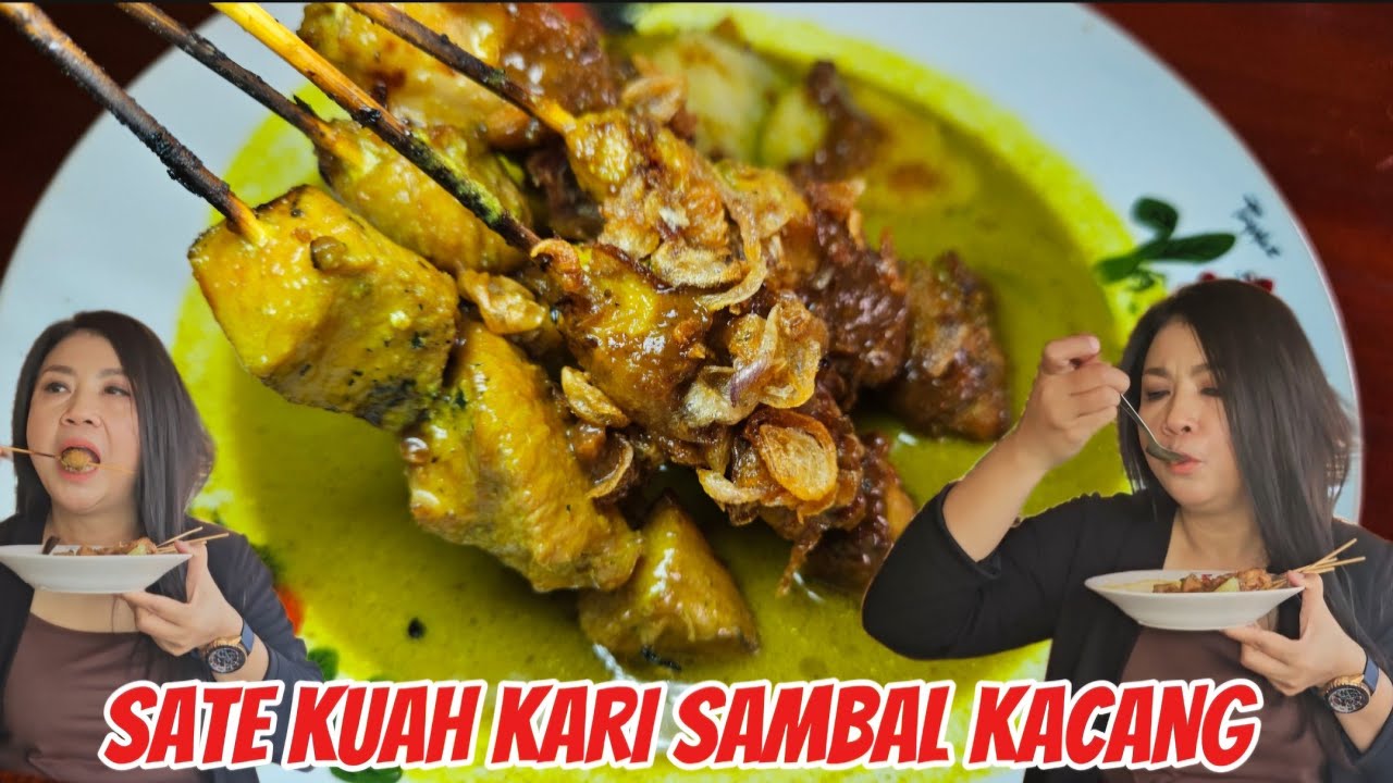 SATE KUAH KARI SAMBAL KACANG !! GAK CUKUP SATU PIRING !! ENAK BANGET !!
