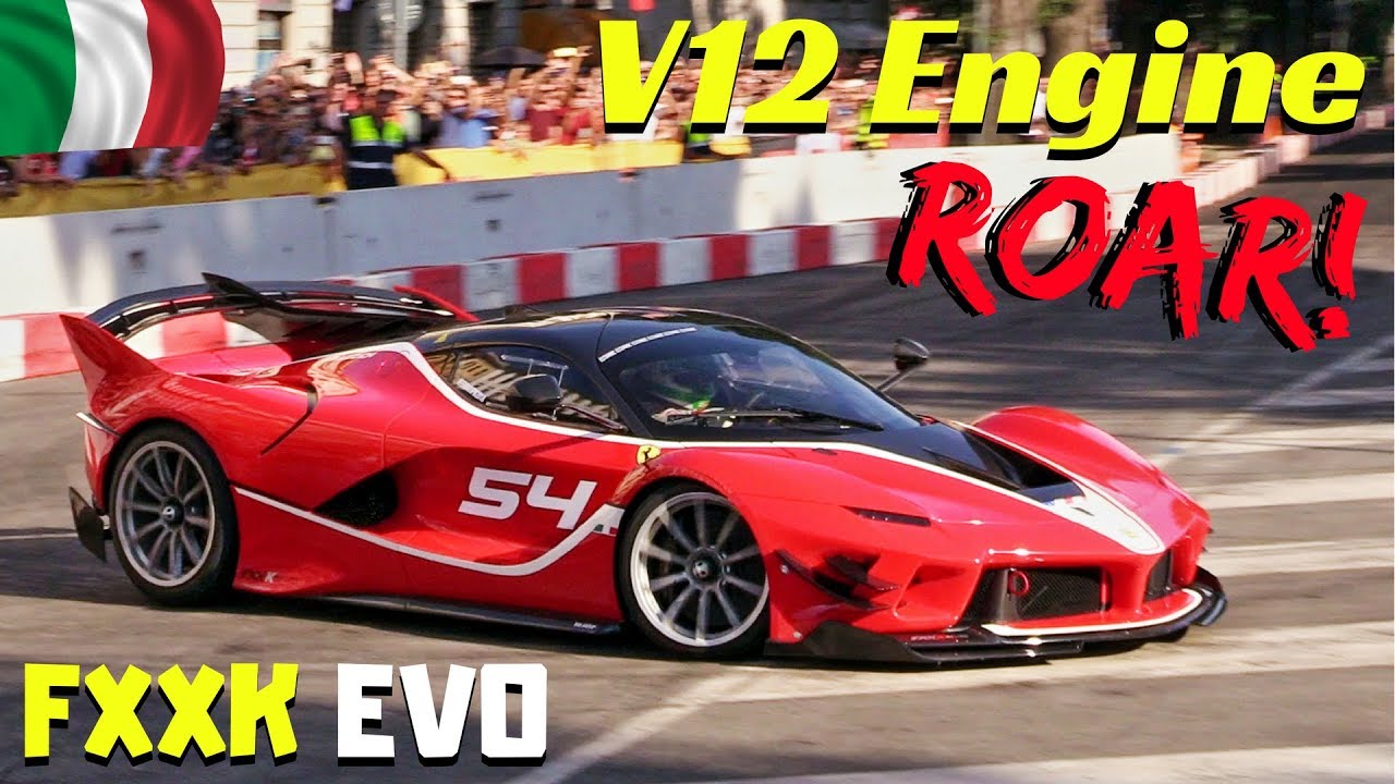 Ferrari FXX-K EVO on the street!!! - V12 Engine ROAR & Downshifts - Formula 1 Milan Festival 2018
