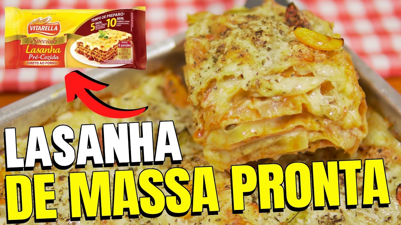 Lasanha com massa pronta SIMPLES e RÁPIDA | Lasanha de queijo e presunto