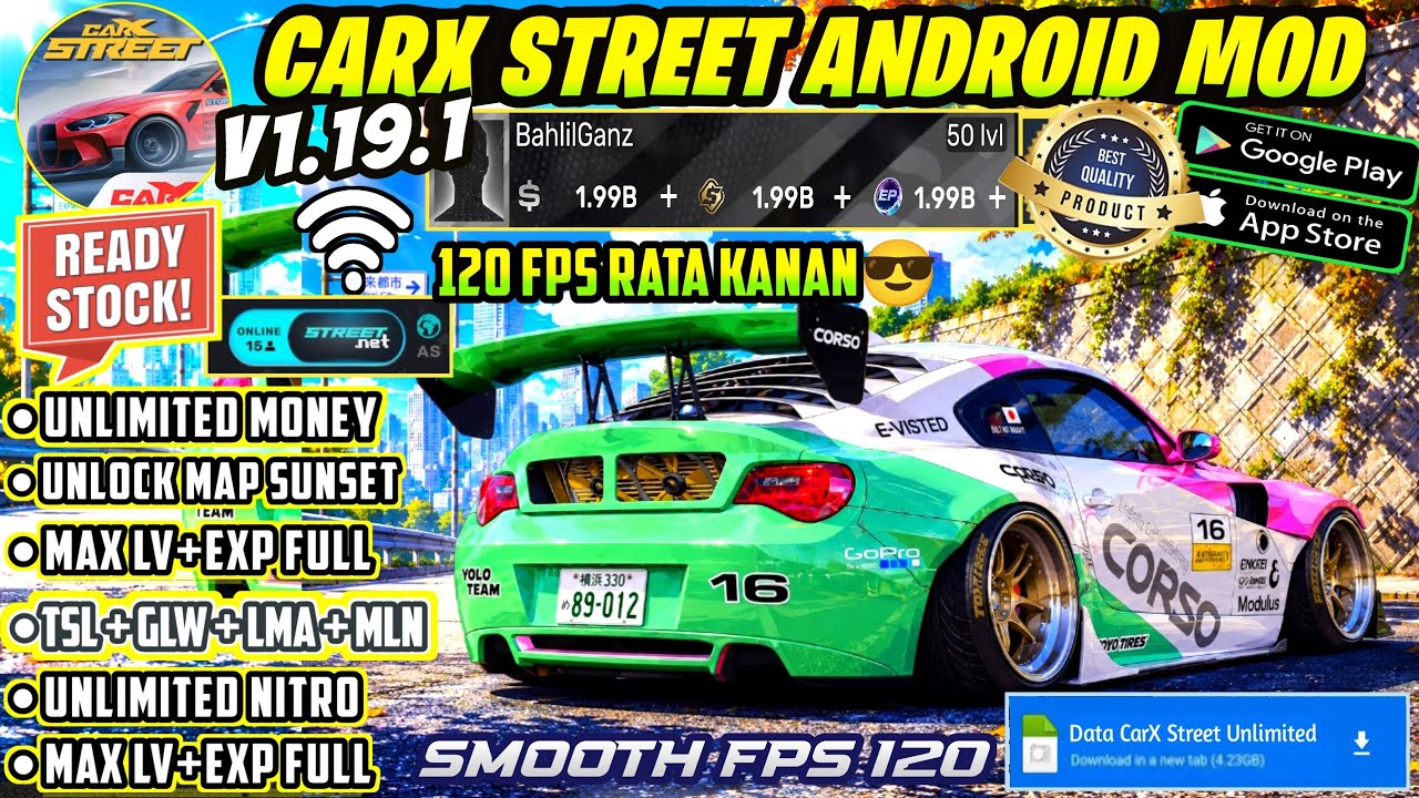 Update!! CarX Street MOD APK v.1.19.1 Gameplay - Unlimited Money Gold & Premium Car Anti Ban 2026