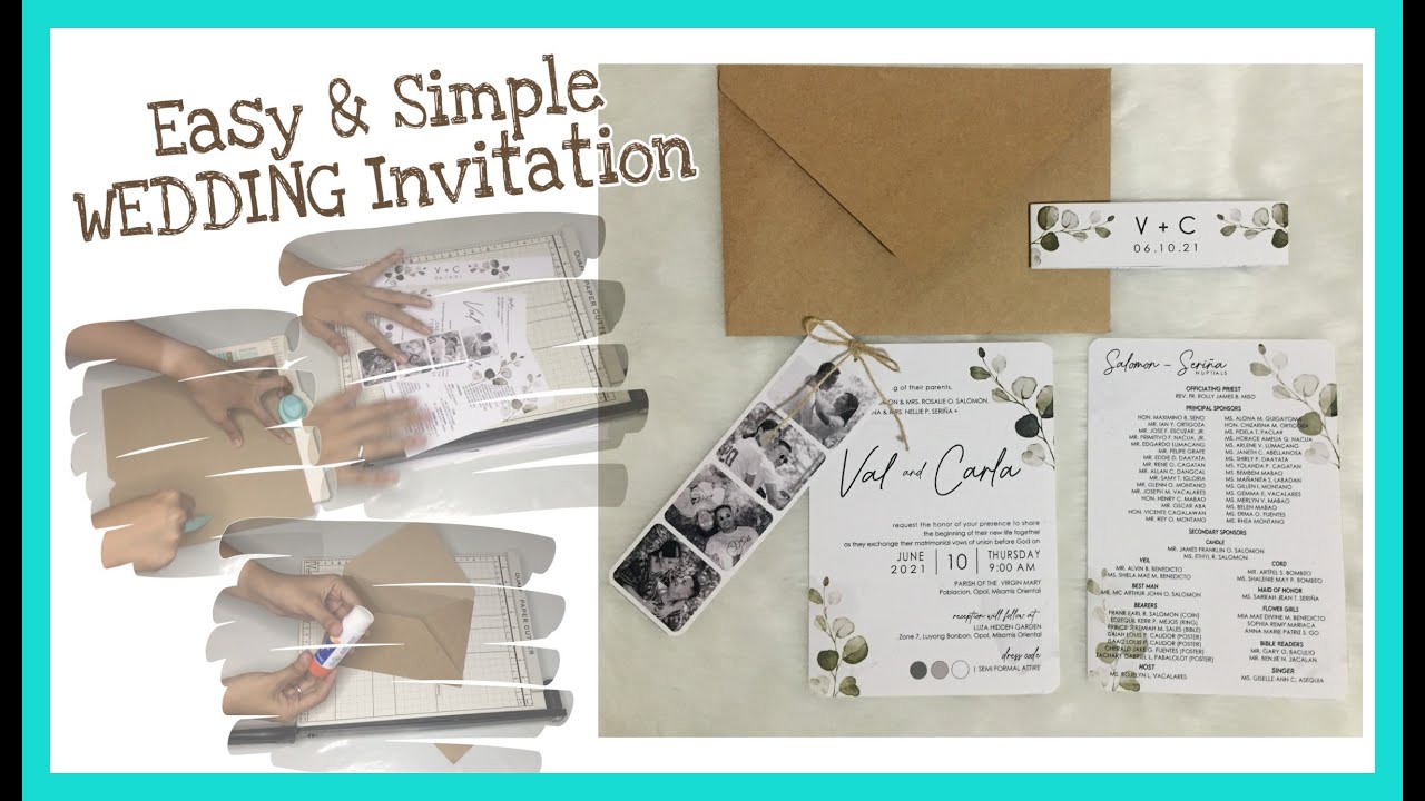 EASY AND SIMPLE WEDDING INVITATION | Step by Step Tutorial | Minimalist and Rustic Inspired Invites
