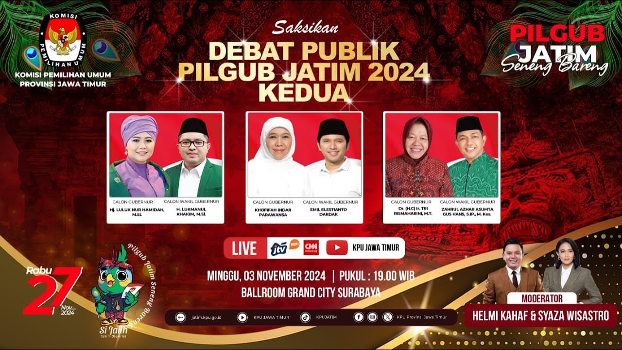 Debat Publik Pilgub Jatim 2024 Kedua