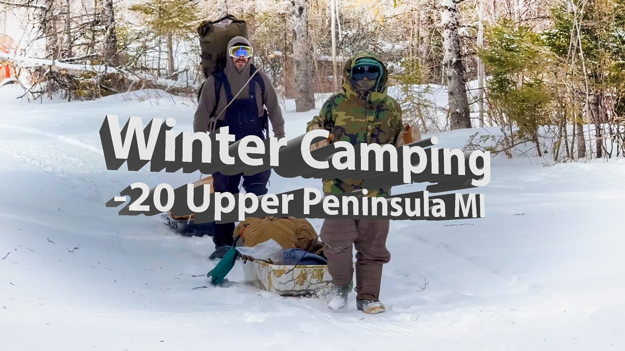 Winter Camping in Eastern Upper Peninsula MI   4K