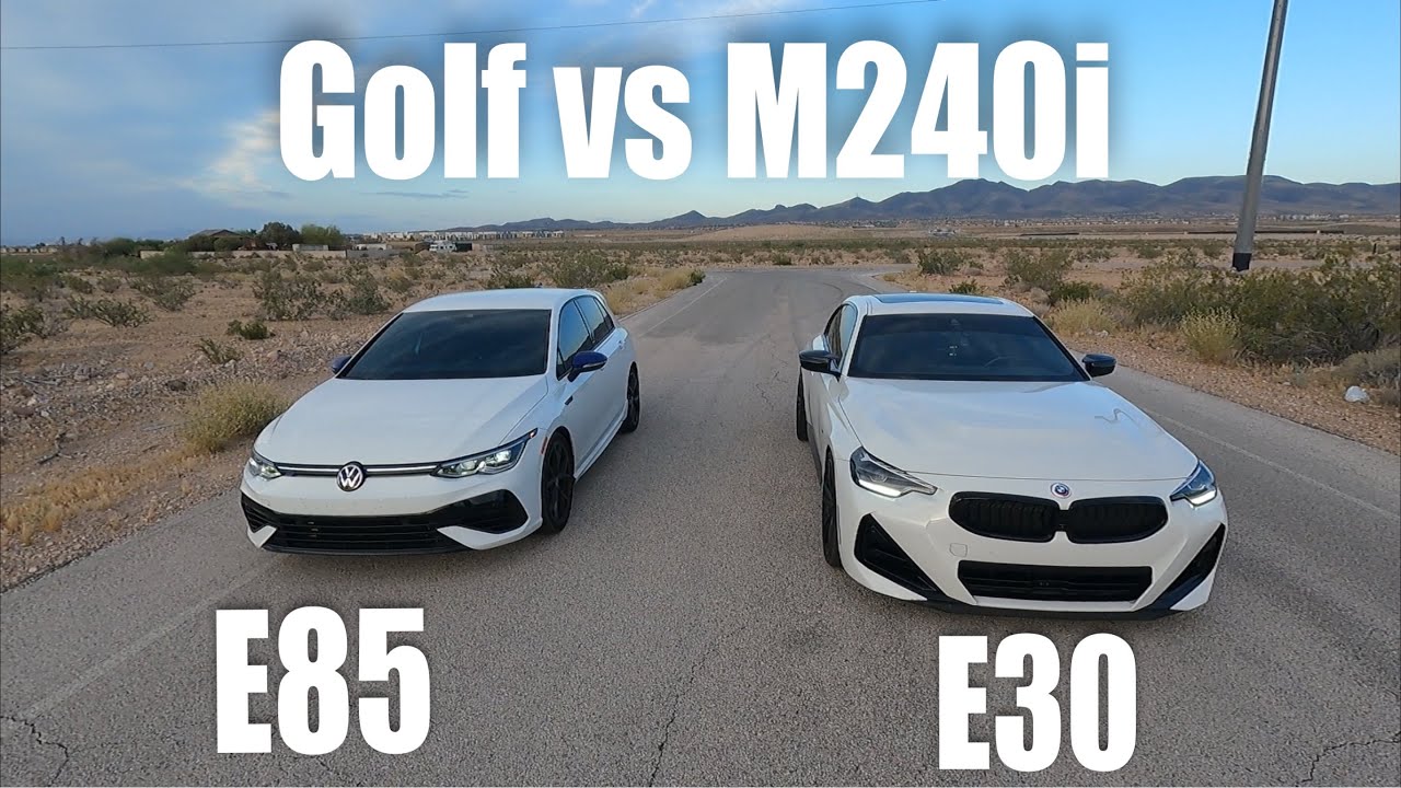 2023 Golf R DSG (E85 tuned) vs 2023 BMW M240i E30 RACE!