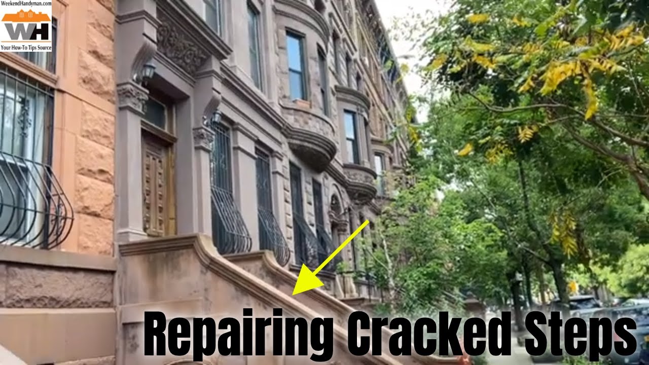 Example Of Step Repair on Brownstone Row House in Harlem New York with Skim Coating and Mesh