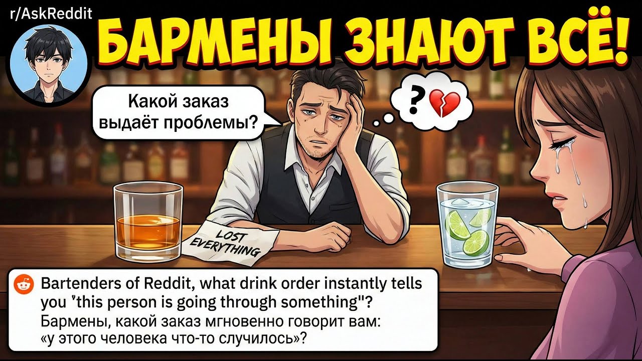 Бармены, какой заказ МГНОВЕННО выдаёт, что у клиента СЛУЧИЛОСЬ ГОРЕ? | r/AskReddit