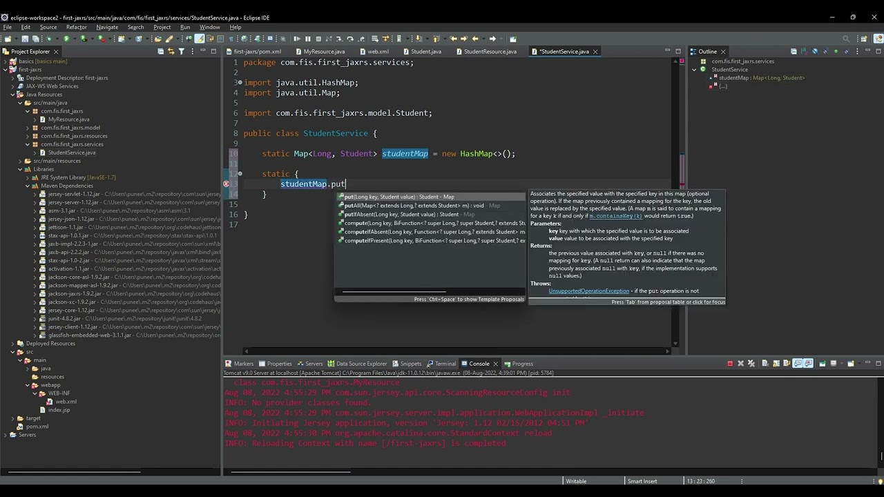Creating Rest API's using JaxRS
