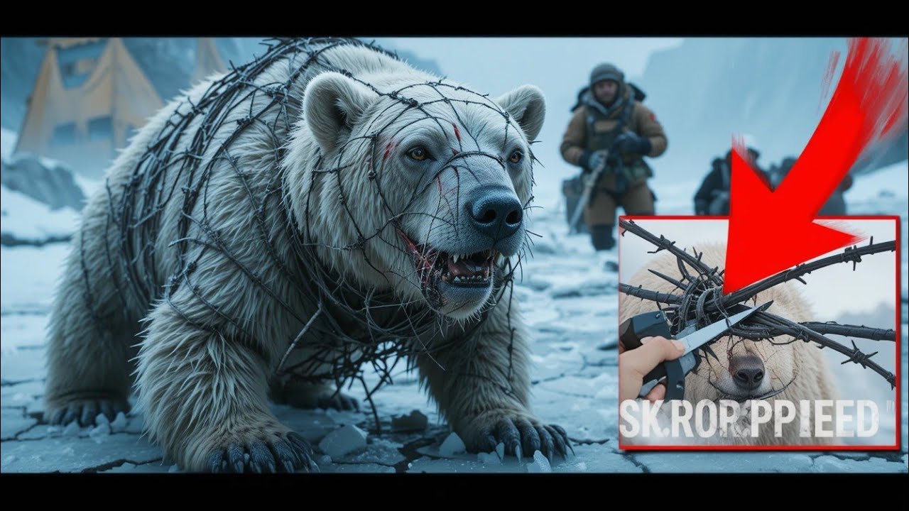 Polar Bear Is Saved From Thorn Wire Trap By Rescue Team  #animals  #wildlife  #animallover