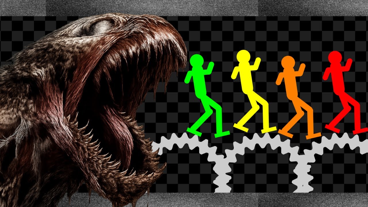 Survival Stickman Race - Run From Night Maw