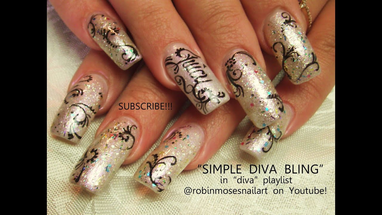 Black and White Nails | Glitter Diva Nail Art Design Tutorial